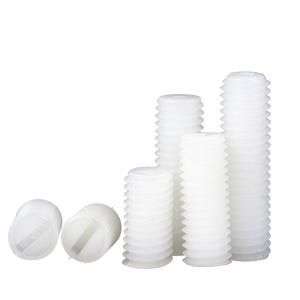 metric nylon white slotting headless set screw blot 