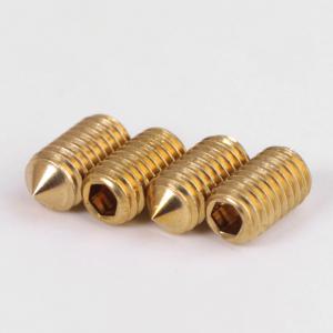 metric yellow brass hexagon socket headless tip end set screw blot 