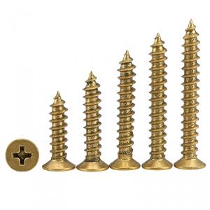 metric yellow brass cross countersunk head tapping screw 