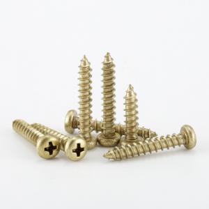 metric yellow brass cross round head tapping screw 