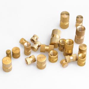 metric yellow brass blind hole B-style knurled nut 