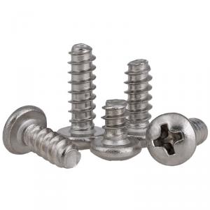 metric SS304 stainless steel cross round head cut tail tapping screw 