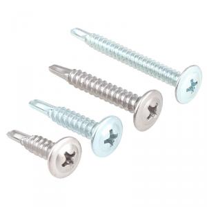 metric SS410 stainless steel cross round head tapping self drilling screw with washer 