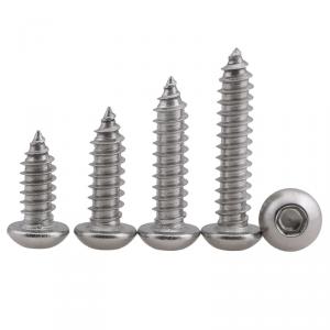 metric SS304 stainless steel hexagon socket round head tapping screw 