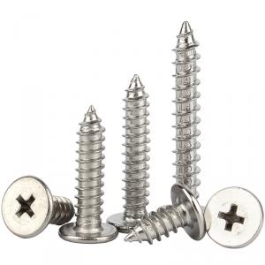 metric SS304 stainless steel cross flat head tapping screw 