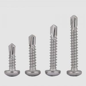 metric SS304 stainless steel cross round head tapping self drilling screw 