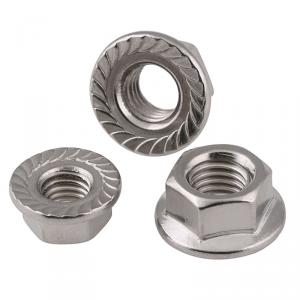 metric SS304 stainless steel hexagon flange lock  nut  