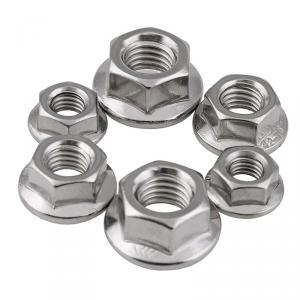 metric SS304 stainless steel left hand hexagon flange lock  nut  