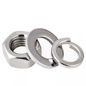 metric SS304 stainless steel hexagon nut washer-spring-nut combination 