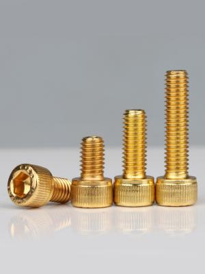 metric gold color ISO Class 12.9 strength thumb cylindrical head hexagon socket blot 