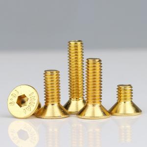 metric titanize gold color ISO Class 10.9 strength hexagon socket  countersunk  head blot 