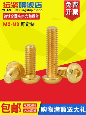 metric titanize gold color ISO Class 10.9 strength hexagon socket round head blot 