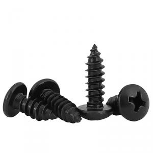 metric SS304 stainless steel black cross round head tapping screw 