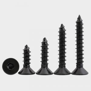 metric SS304 stainless steel black hexagon socket countersunk head tapping screw 