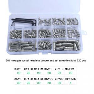 metric SS304 stainless steel combination with plastic box hexagon socket headless set screw blot