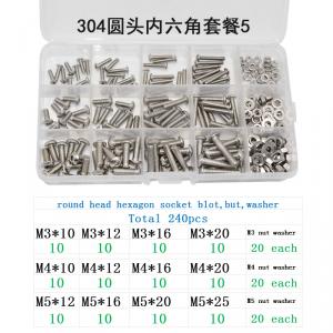 metric SS304 stainless steel combination with plastic box hexagon socket